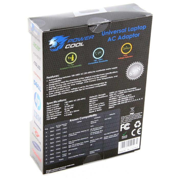 Powercool Universal 65W Auto Sense Power Adapter (8 tips) - Image 3