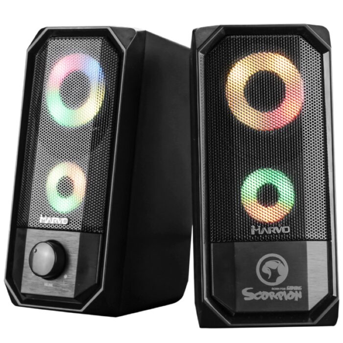 138846 Marvo Scorpion SG-265 Black with RGB LED Stereo Gaming Speakers - Image 2