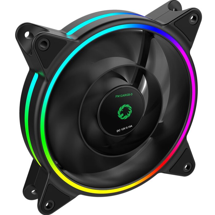 GameMax Razor 120mm 1200RPM PWM Addressable RGB LED Fan - Image 3
