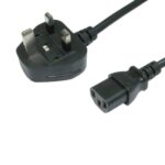 UK Mains to IEC C13 Kettle 1.5M Power Cable