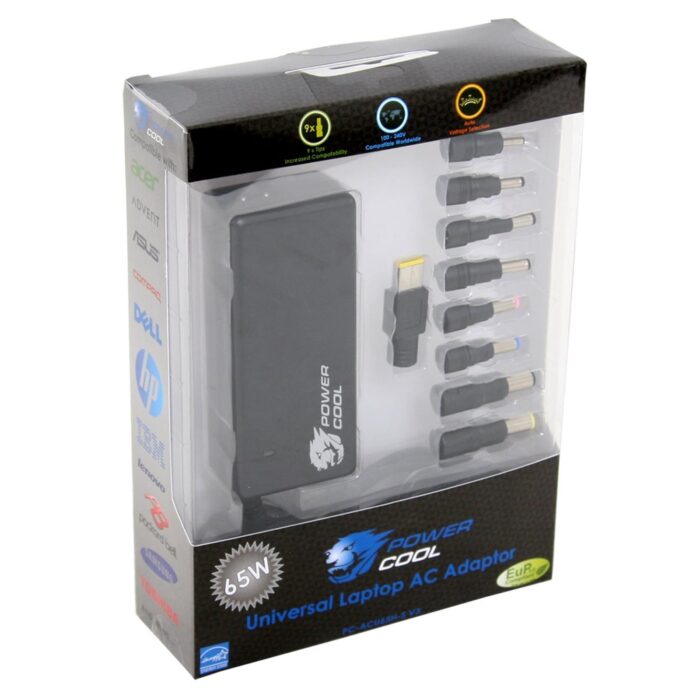 LCTAR-CACU65HS-2 Powercool Universal 65W Auto Sense Power Adapter (8 tips) - Image 1