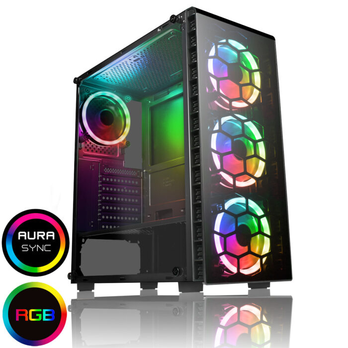 CiT Raider Mid Tower 1 x USB 3.0 / 2 x USB 2.0 4 x RGB FANS - Image 1