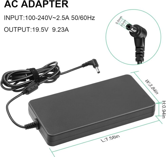 AC Power Supply Charger Adapter For Asus / MSI 5.5 x 2.5mm 180W - Image 1