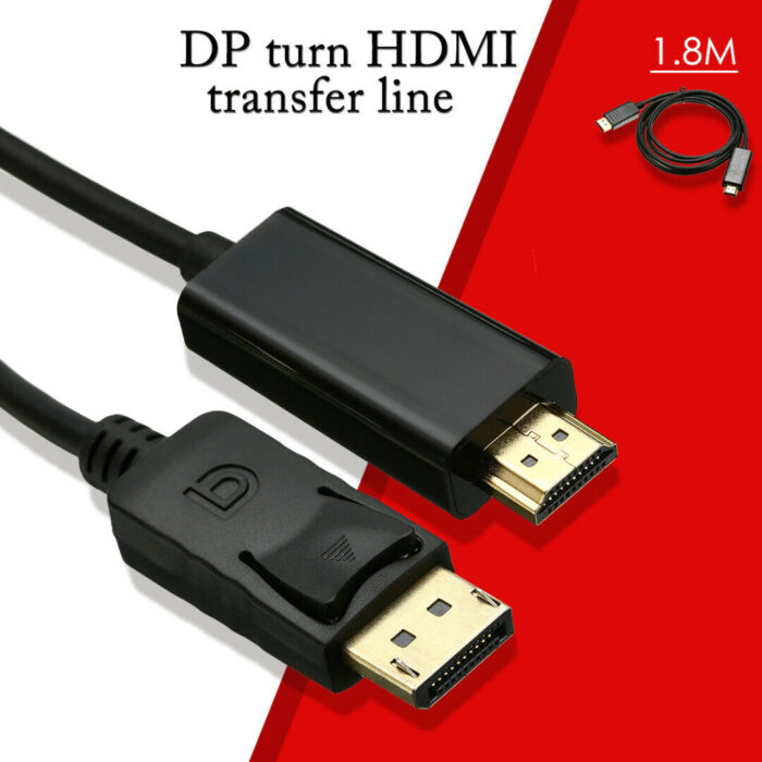 s-l1600 (1) Display Port DP to HDMI Cable 1.8M - Image 1