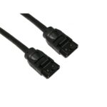 SATA III (M) to Locking SATA III (M) 0.45m Straight Black Data Cable