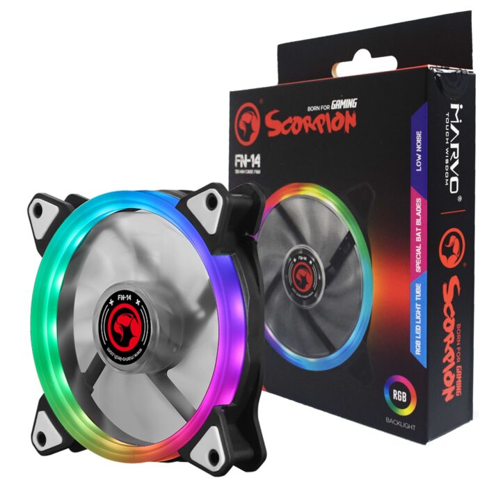FAMAR-FN14RGB Marvo Scorpion FN-14 RGB 120mm 1100RPM RGB LED Fan - Image 1