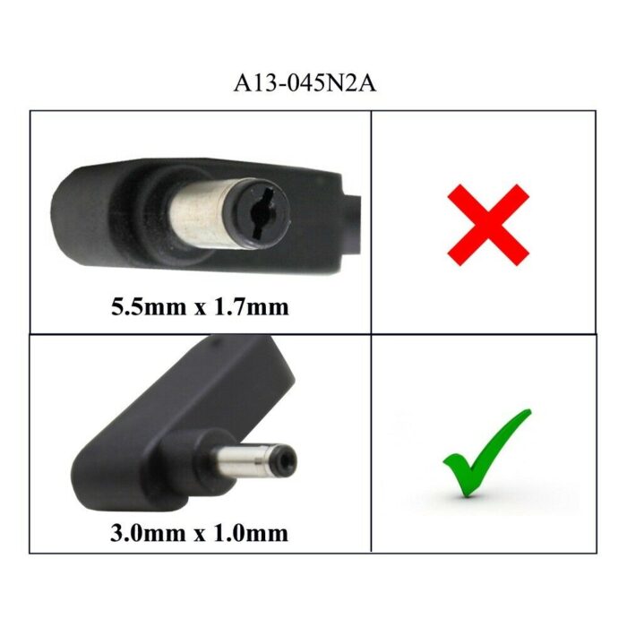 19V 2.37A 45W 3.0-1.0 Tip Laptop Charger - Image 2