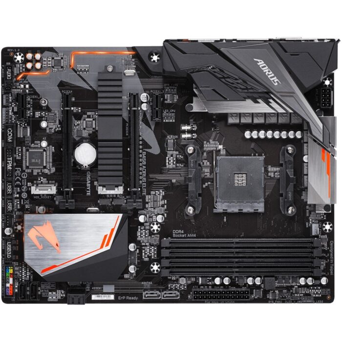 Gigabyte B450 AORUS Elite AMD Socket AM4 ATX DDR4 DVI-D/HDMI Dual M.2 RGB Motherboard - Image 3