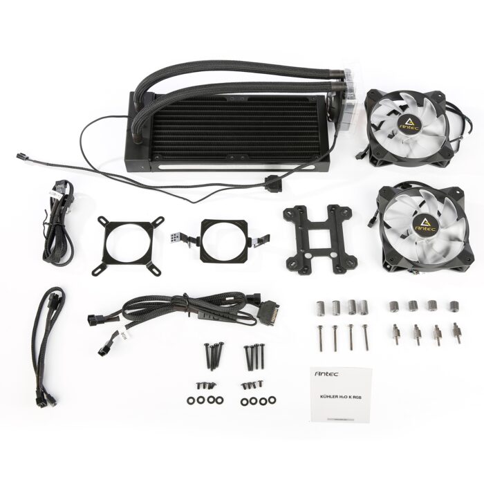 Antec Kuhler H20 K240 Universal Socket 240mm PWM 2000RPM RGB LED AiO Liquid CPU Cooler with Wired RGB Controller - Image 6