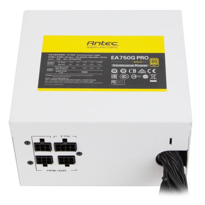 Antec EarthWatts Gold Pro White 750W 120mm Silent Fan 80 PLUS Gold Semi Modular PSU - Image 4
