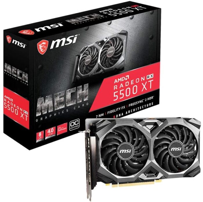 61OCG8lJ+zL._AC_SL1024_ MSI Radeon RX 5500 XT MECH 8G OC (8GB GDDR6/PCI Express 4.0/1647MHz - 1845MHz/14000MHz) - Image 1