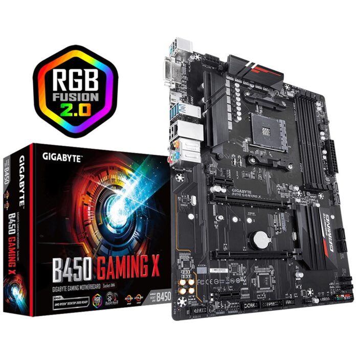 Gigabyte B450 Gaming X AMD Socket AM4 ATX DDR4 DVI-D/HDMI M.2 Motherboard - Image 1