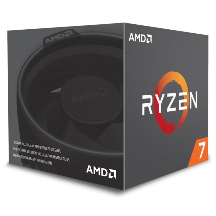 PRAMD-2700X AMD Ryzen 7 2700X 3.7GHz 8 Core AM4 Socket Overclockable Processor with Wraith Spire with RGB LED - Image 1