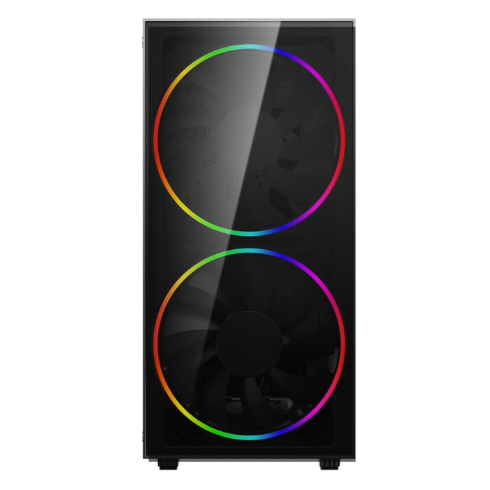 GameMax Black Hole ARGB Gaming Case 2x 20cm 1x 12cm ARGB Fans 1x ARGB Hub - Image 2