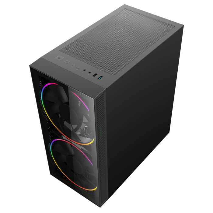 GameMax Black Hole ARGB Gaming Case 2x 20cm 1x 12cm ARGB Fans 1x ARGB Hub - Image 5