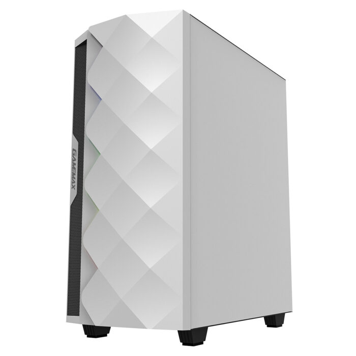 GameMax White Diamond Mid Tower Case with Addressable RGB LED - Image 3