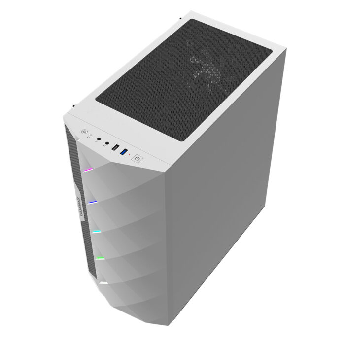 GameMax White Diamond Mid Tower Case with Addressable RGB LED - Image 5