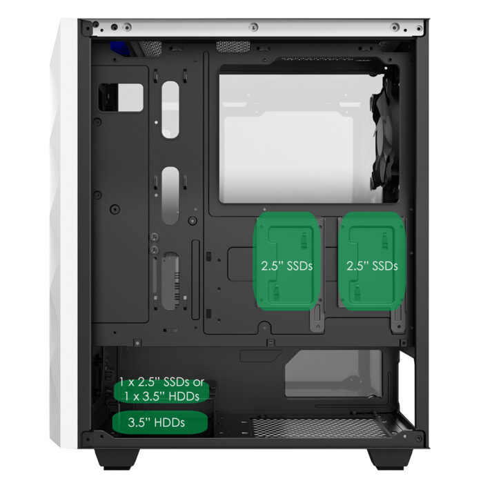 GameMax White Diamond Mid Tower Case with Addressable RGB LED - Image 8