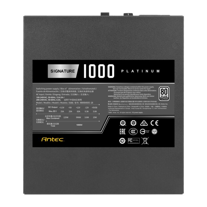 Antec Signature 1000W Platinum 135mm FDB Silent Fan 80 PLUS Platinum Fully Modular PSU - Image 6