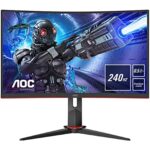 AOC C27G2ZE/BK 27" 240 HzLED Widescreen HDMI/ DisplayPort Freesync 0.5ms Speakers Frameless Curved Monitor