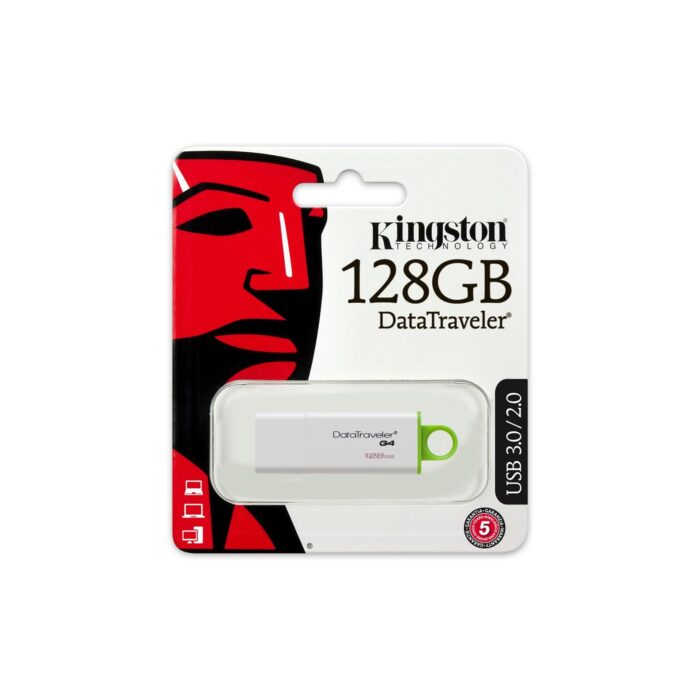 106060 Kingston DataTraveler G4 128GB USB 3.0 Green USB Flash Drive - Image 1