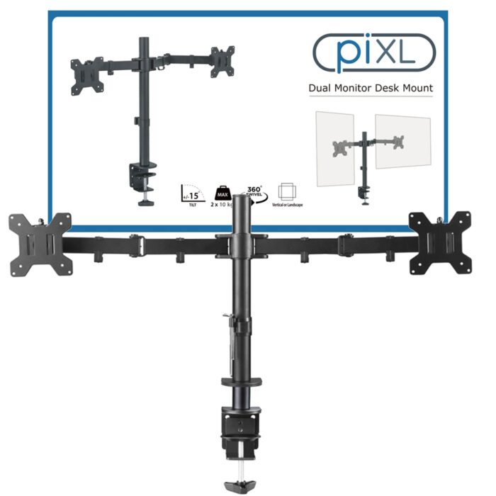ACPIX-DOUBLEARM piXL Double Monitor Arm Desk Mount - Image 1
