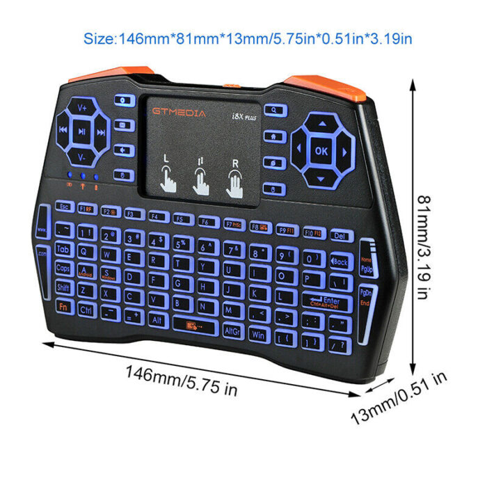 s-l1600 (14) 2.4G Mini Wireless Air Touchpad Keyboard I8S/X Remote Control Android TV Box PC RGB 3-color backlight - Image 6