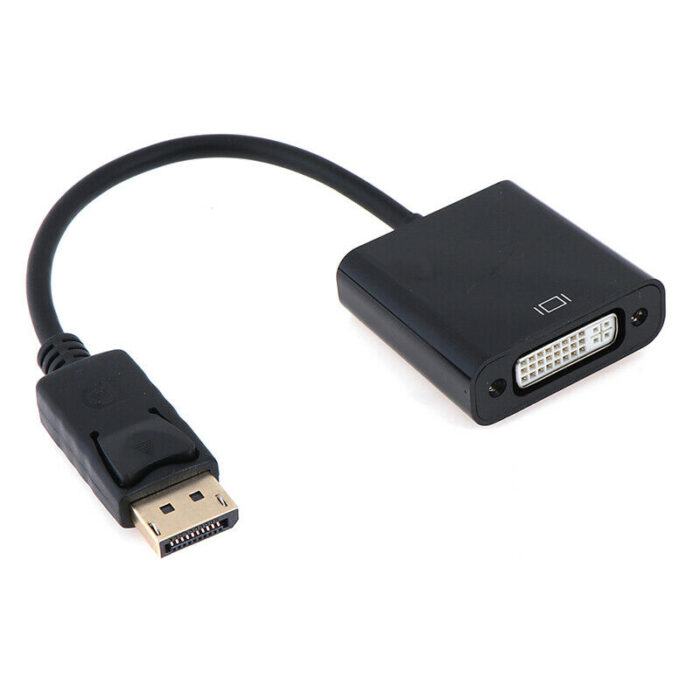 DP Male to DVI Female Converter Video Audio Adapter Cable - Image 1
