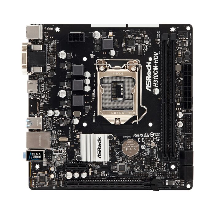 ASRock H310CM-HDV Intel Socket 1151 Micro ATX DDR4 VGA/DVI-D/HDMI USB 3.1 Motherboard - Image 2