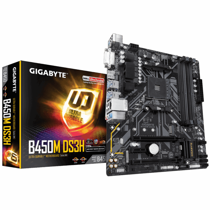 2019011815461141_big Gigabyte B450M DS3H AMD Socket AM4 Micro ATX DVI-D/HDMI DDR4 USB 3.1 Motherboard - Image 1