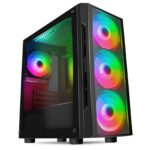 CiT Flash Micro Tower, Tempered Glass, 4 x RGB LED Fans