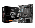 MSI A320M-A PRO Motherboard mATX, AM4, DDR4, LAN, USB 3.2 Gen1, DVI-D, HDMI