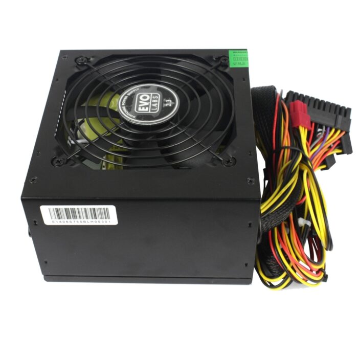 Evo Labs E-500BL 500W 120mm Black Silent Fan PSU - Image 2