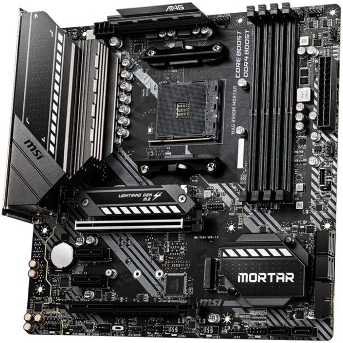 MSI MAG B550M MORTAR Motherboard mATX, AM4, DDR4, Dual M.2, LAN, USB 3.2 Gen2, Front Type-C, Mystic Light RGB, HDMI, DisplayPort - Image 2