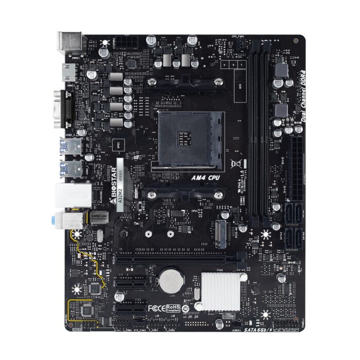 Biostar A32M2 AMD Socket AM4 HDMI/VGA Micro ATX USB 3.2 Gen1 M.2 Motherboard - Image 2