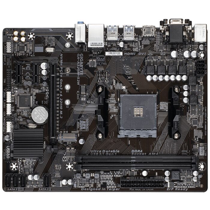 Gigabyte A320M-S2H V3 AMD Socket AM4 HDMI/VGA/DVI-D Micro ATX Motherboard - Image 2
