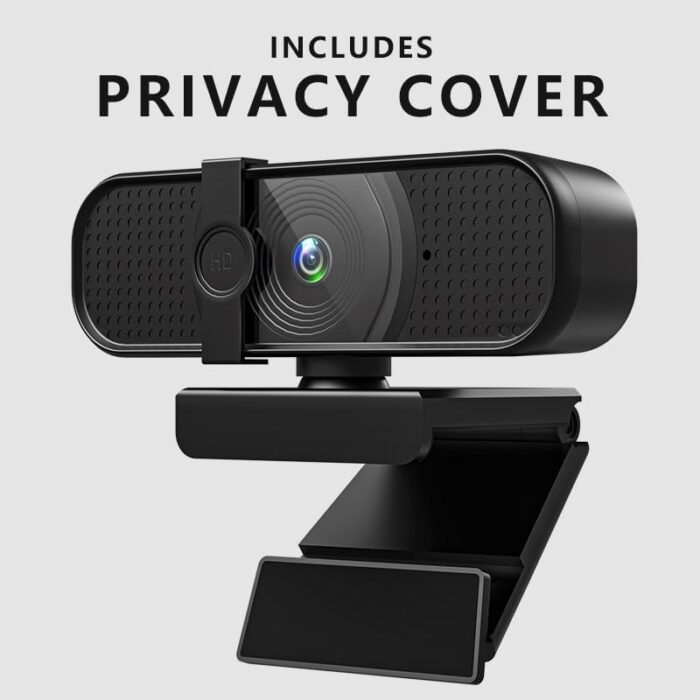 1080P Webcam Black with Microphone and Privacy Cover 0 1080P Webcam Black with Microphone and Privacy Cover - Image 2