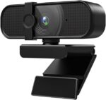 1080P Webcam Black with Microphone and Privacy Cover
