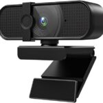 1080P Webcam Black with Microphone and Privacy Cover