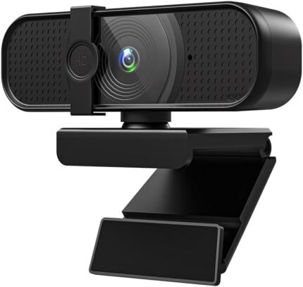 1080P Webcam Black with Microphone and Privacy Cover