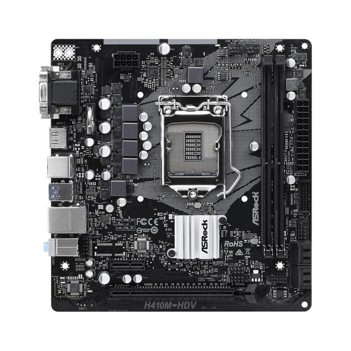 ASRock H410M-HDV Intel Socket 1200 10th Gen Micro ATX HDMI/VGA/DisplayPort USB 3.2 Gen1 Motherboard - Image 2