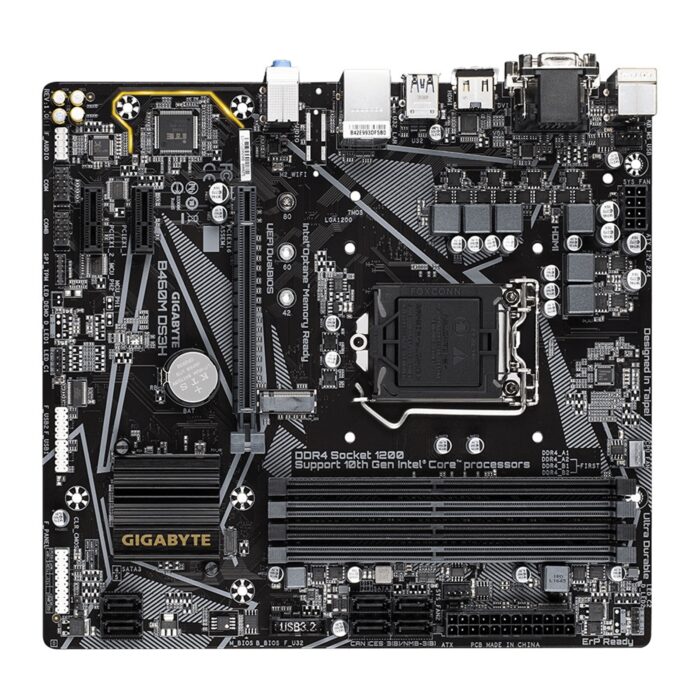 146327 Gigabyte B460M DS3H Intel Socket 1200 Micro ATX HDMI/DVI/VGA M.2 USB 3.2 Gen1 Motherboard - Image 2