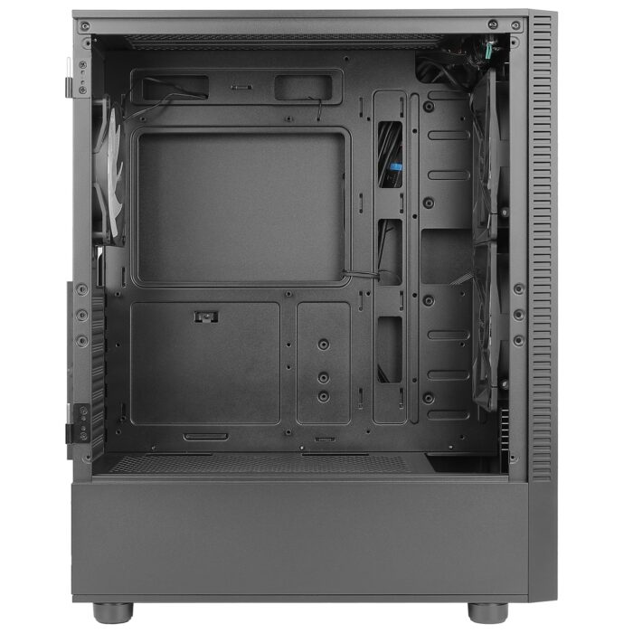Antec NX410 Mid Tower 1 x USB 3.0 / 2 x USB 2.0 Tempered Glass Side Window Panel Black Case with Addressable RGB LED Fans - Image 4
