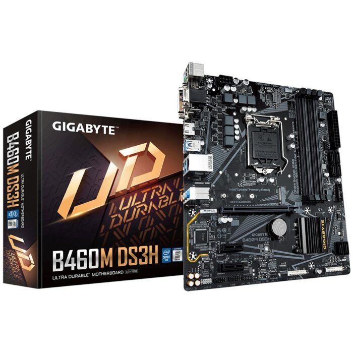 MBGIG-GAB46MS3H Gigabyte B460M DS3H Intel Socket 1200 Micro ATX HDMI/DVI/VGA M.2 USB 3.2 Gen1 Motherboard - Image 1