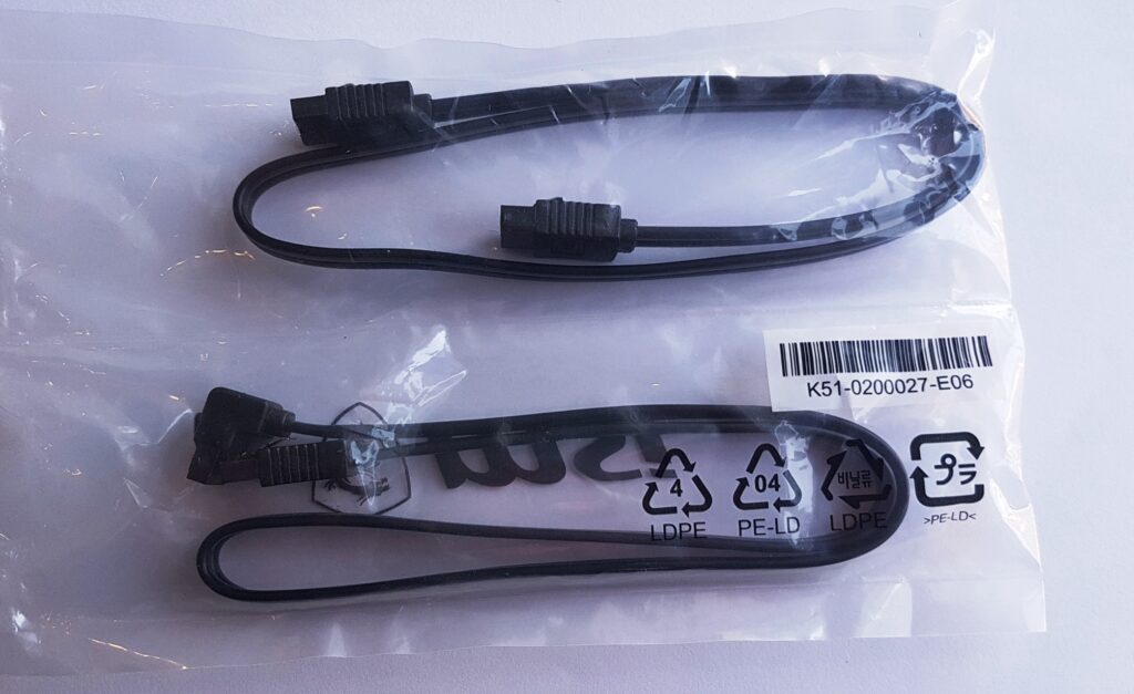 2 x SATA III Cables 0.45m Straight and Angled Dual Pack PC Belfast