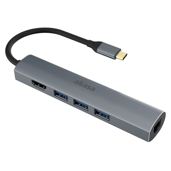 Akasa AK-CBCA22-18BK USB Type-C 5-In-1 Hub with HDMI & Ethernet - Image 3