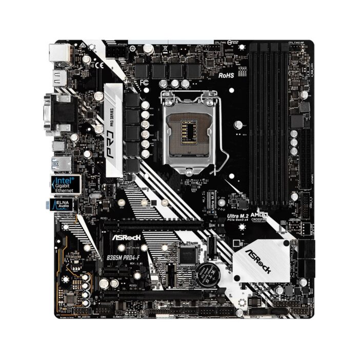 ASRock B365M Pro4-F Intel Socket 1151 DDR4 Micro ATX VGA/HDMI/DVI-D USB C 3.2 M.2 Motherboard - Image 2