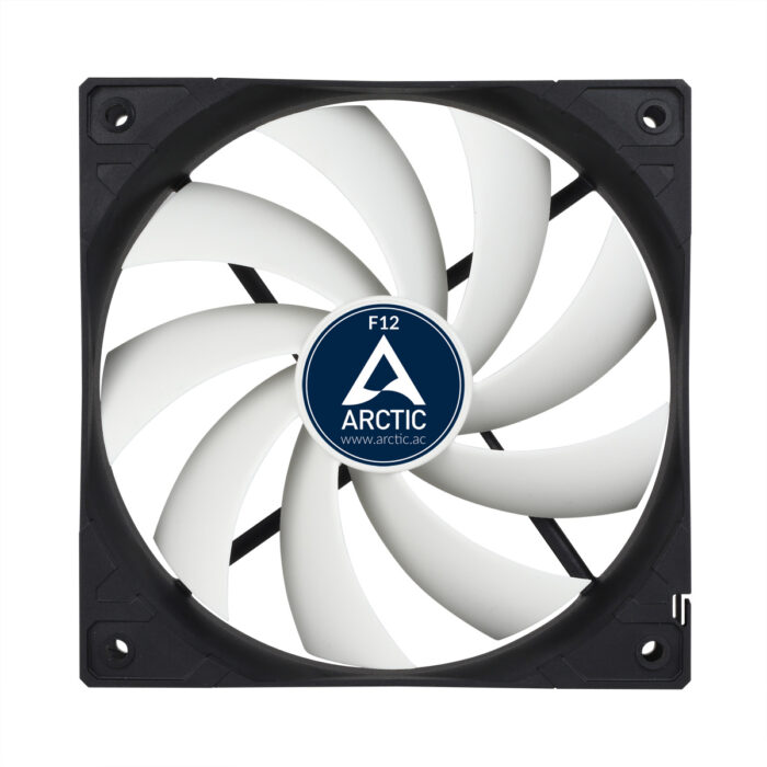 F12_G01 Arctic F12 Low Noise 12cm Case Fan, Black & White, 9 Blades, Fluid Dynamic - Image 3