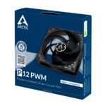 Arctic P12 12cm Pressure Optimised PWM Case Fan, Black, Fluid Dynamic