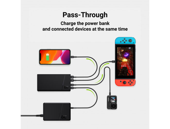 Power Bank Green Cell GC PowerPlay20 20000mAh with fast charging 2x USB Ultra Charge and 2x USB-C Power Delivery 18W - Image 4
